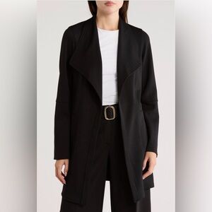 T Tahari drape front scuba jacket